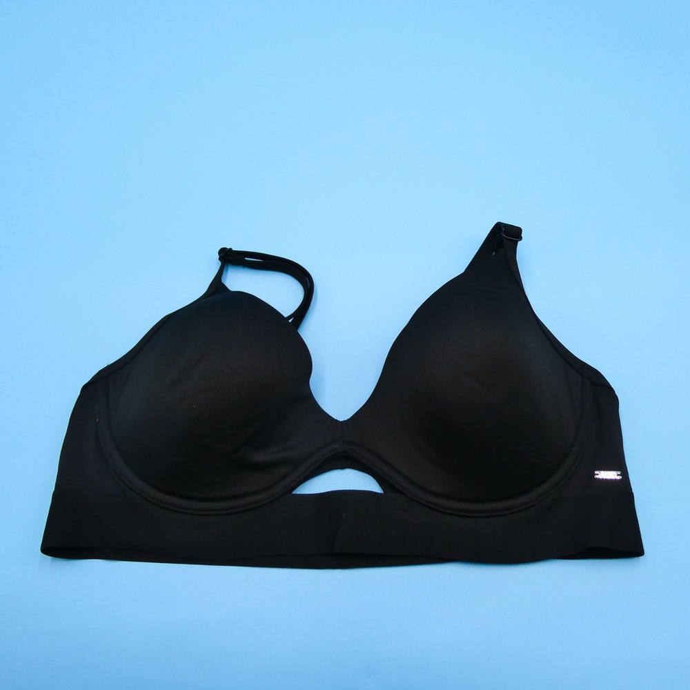 PINK Victorias Secret Bra Womens Large Ultimate Push Up Black Recycled Polyester